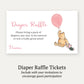 Winnie The Pooh Pink Balloon Diaper Raffle Ticket