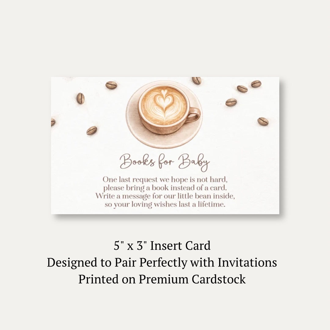 A Baby Latte is Brewing Bring A Book Insert Card