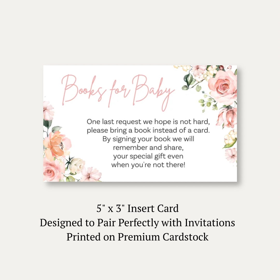 It's A Girl Floral Bring a Book Card