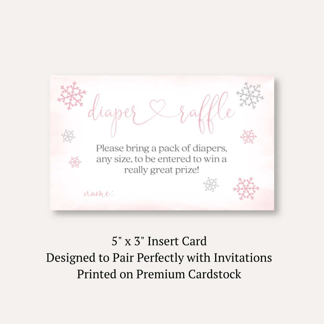 Little Snowflake Pink Diaper Raffle Ticket