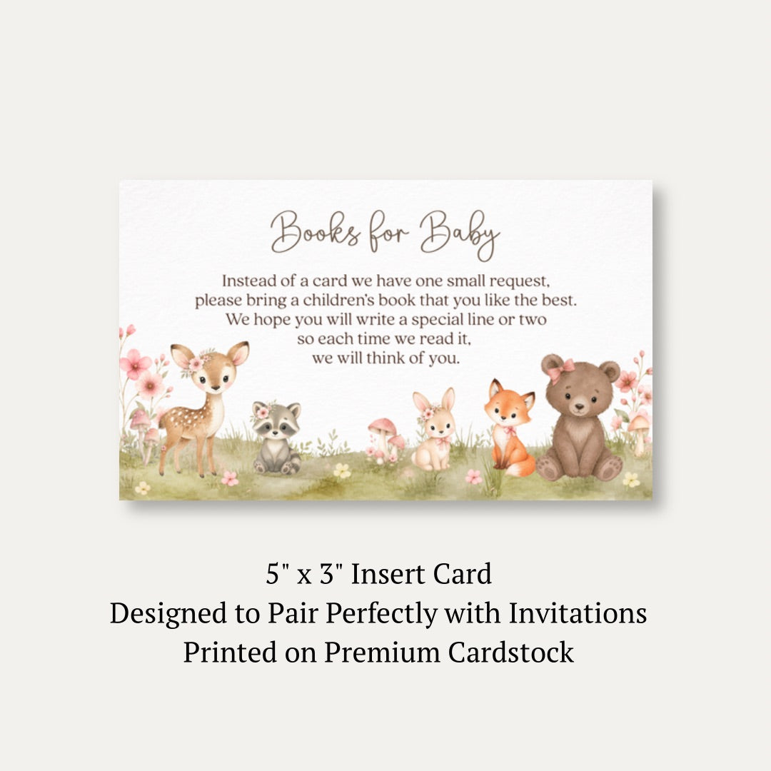 Boho Woodland Bring a Book Card