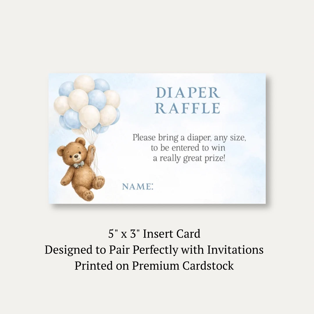 Bearly Wait Blue Diaper Raffle Ticket