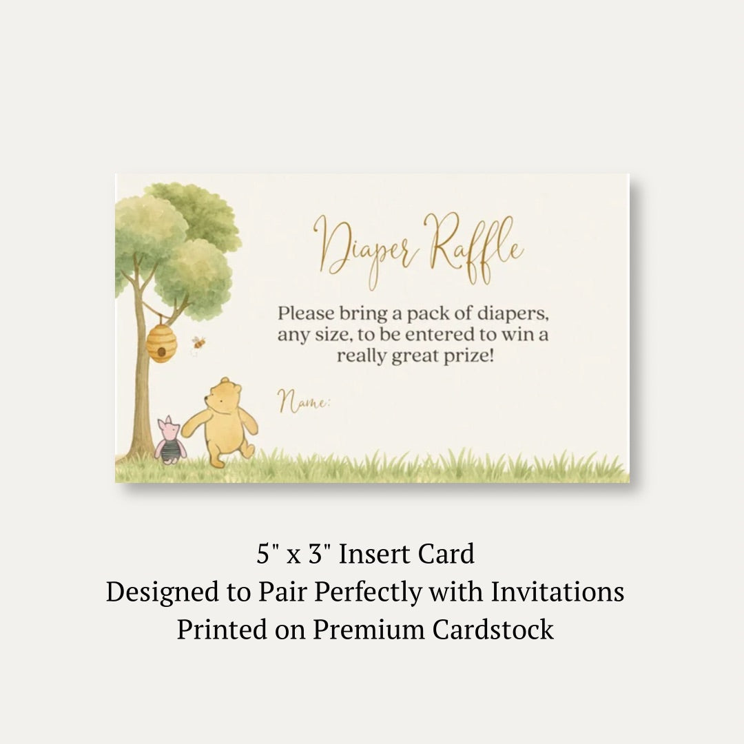 Winnie the Pooh Classic Diaper Raffle Ticket