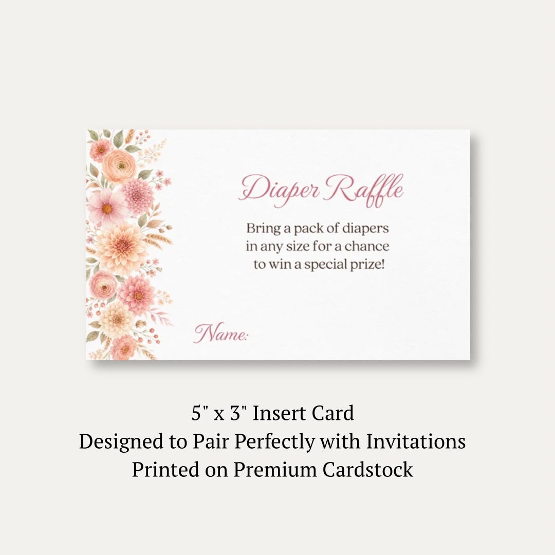 Autumn Baby in Bloom Diaper Raffle Ticket