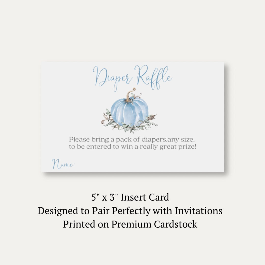 Painted Pumpkin Blue Diaper Raffle Ticket