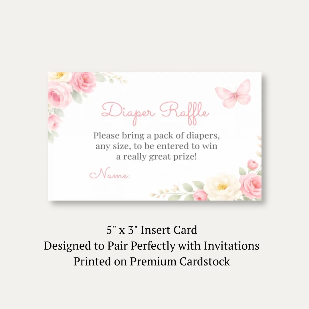 Butterfly Diaper Raffle Ticket