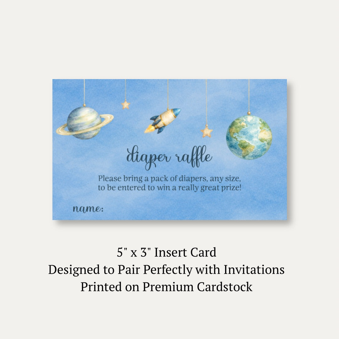 Space Baby Diaper Raffle Ticket