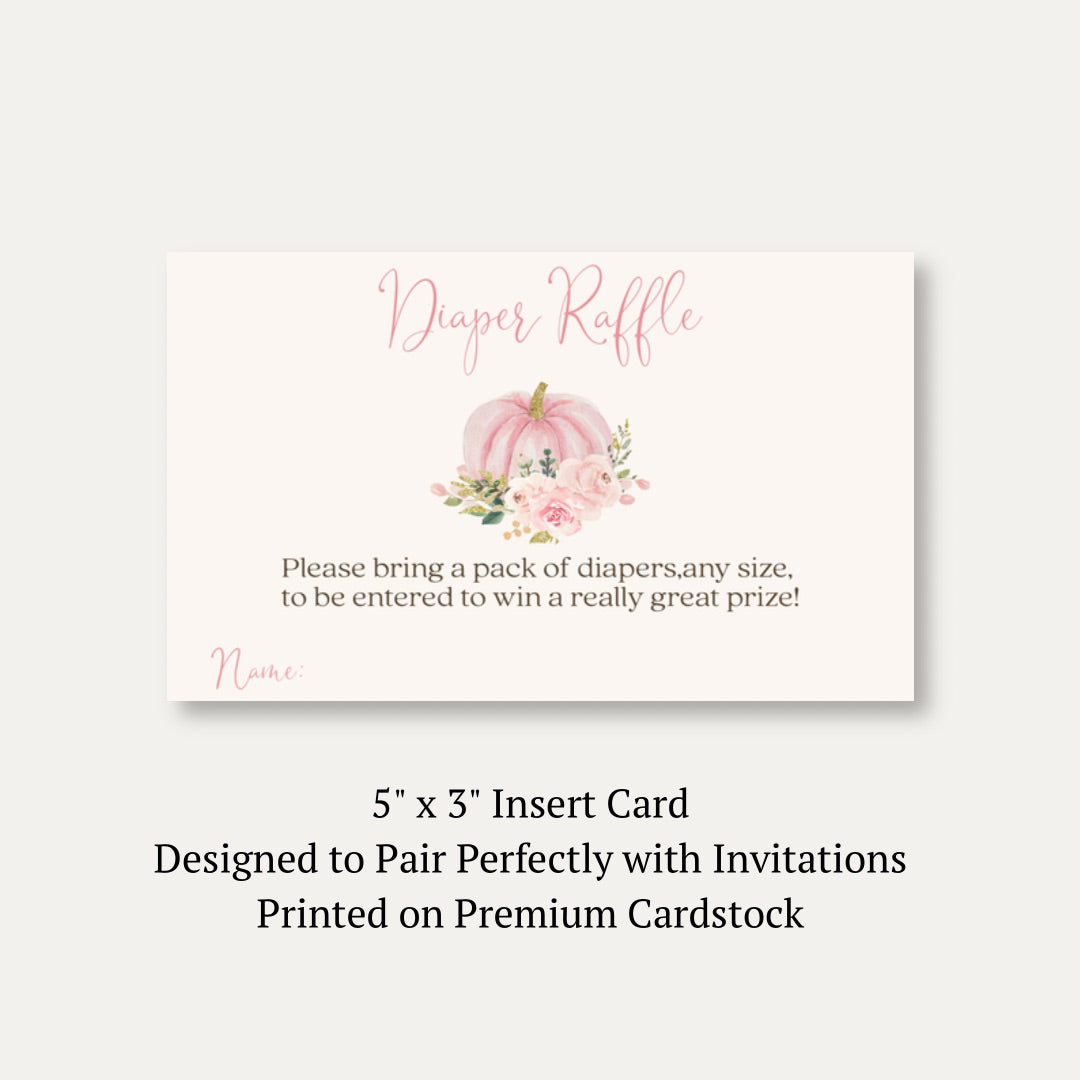 Painted Pumpkin Pink Diaper Raffle Ticket