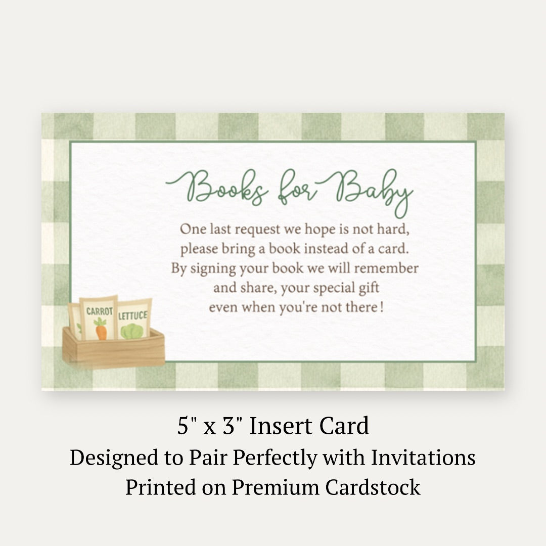 Locally Grown Baby Bring a Book Card
