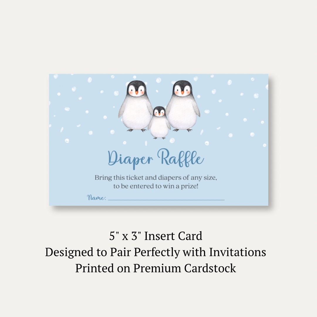 Penguin Diaper Raffle Ticket