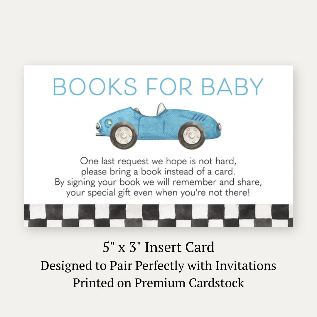 Race Car Baby Bring a Book Card