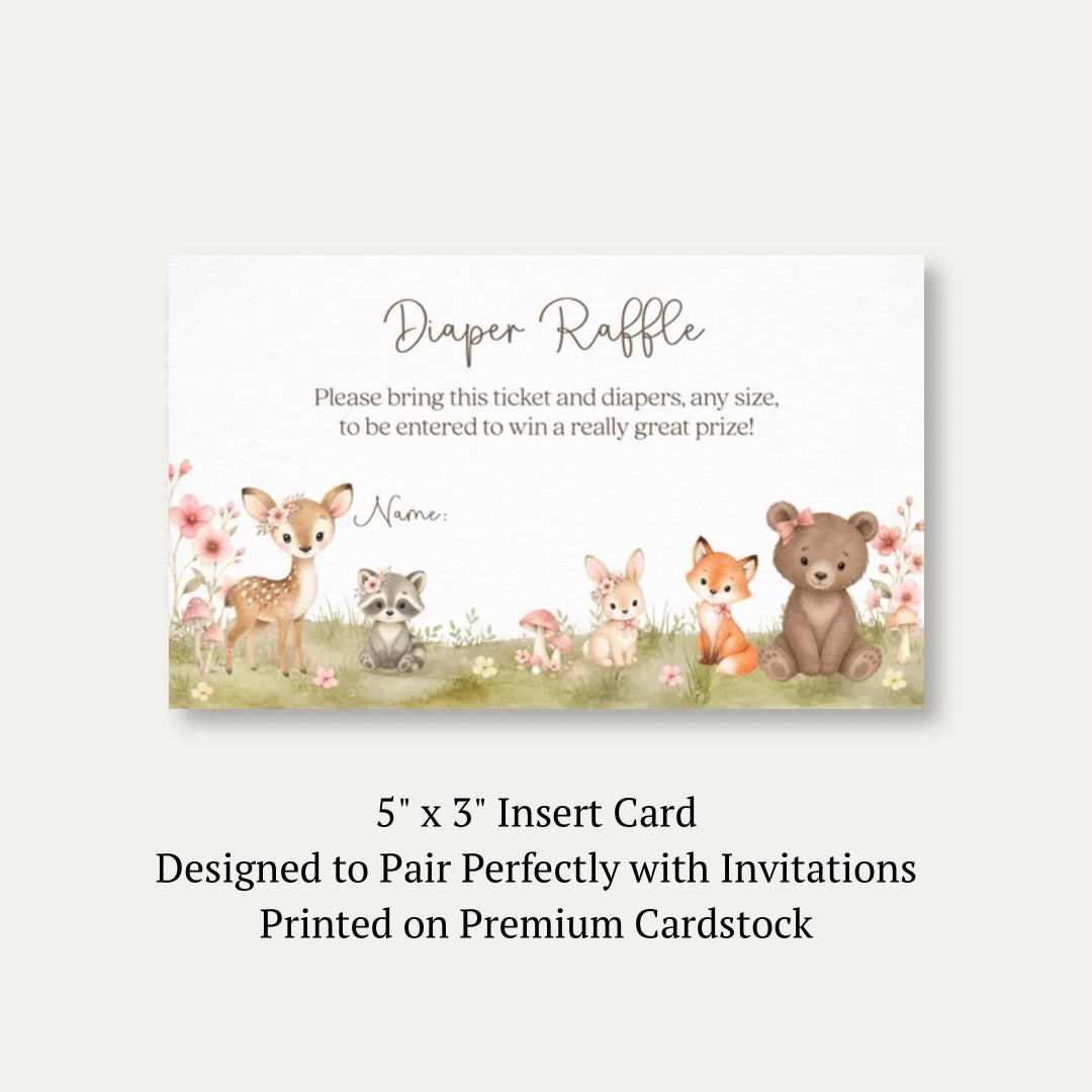 Boho Woodland Diaper Raffle Ticket