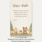 Woodland Animals Diaper Raffle Ticket