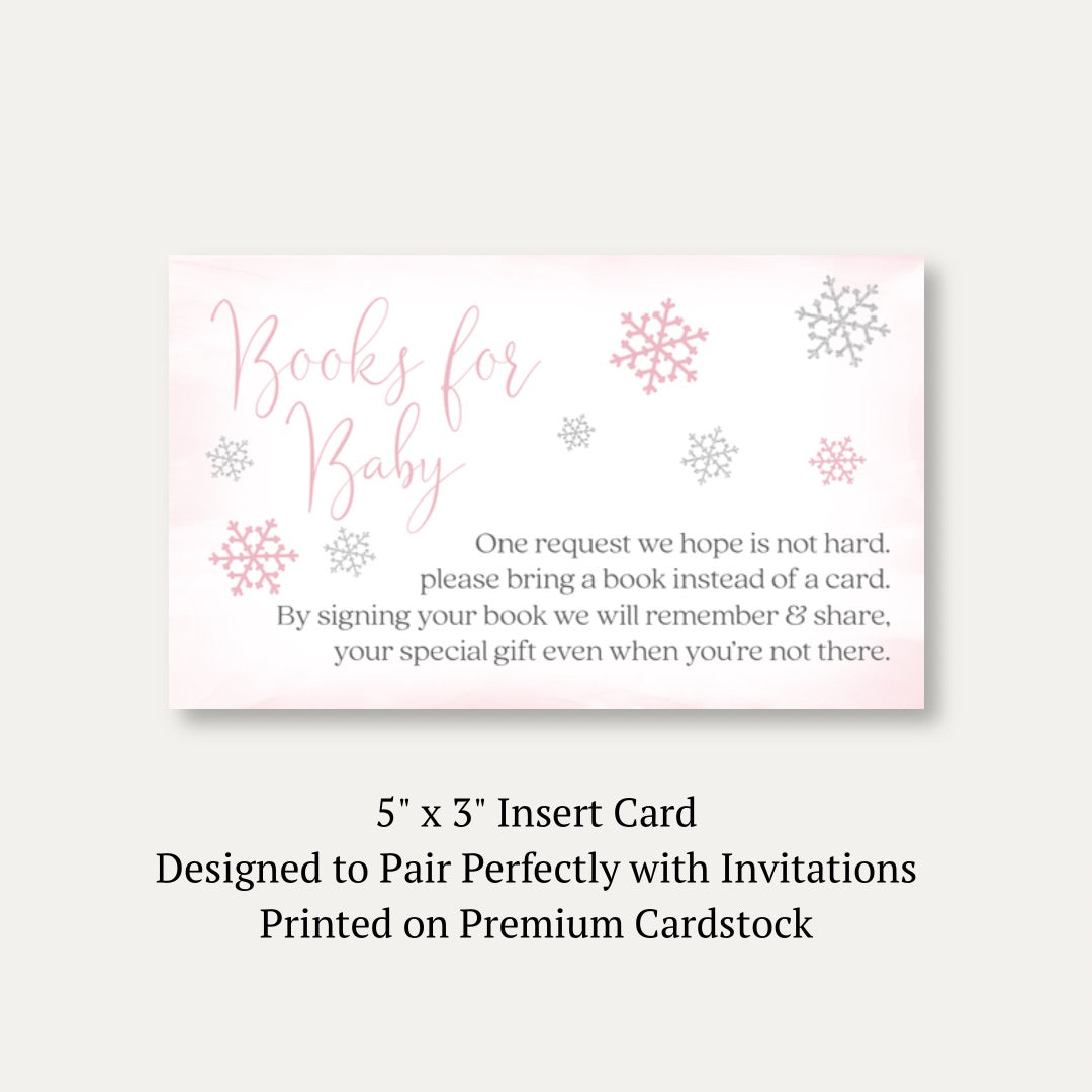 Little Snowflake Pink Bring a Book Card