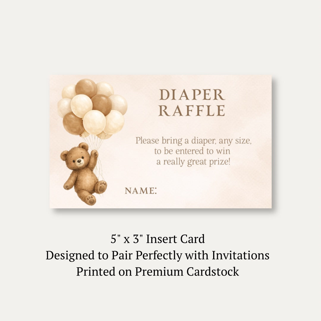 Bearly Wait Brown Diaper Raffle Ticket