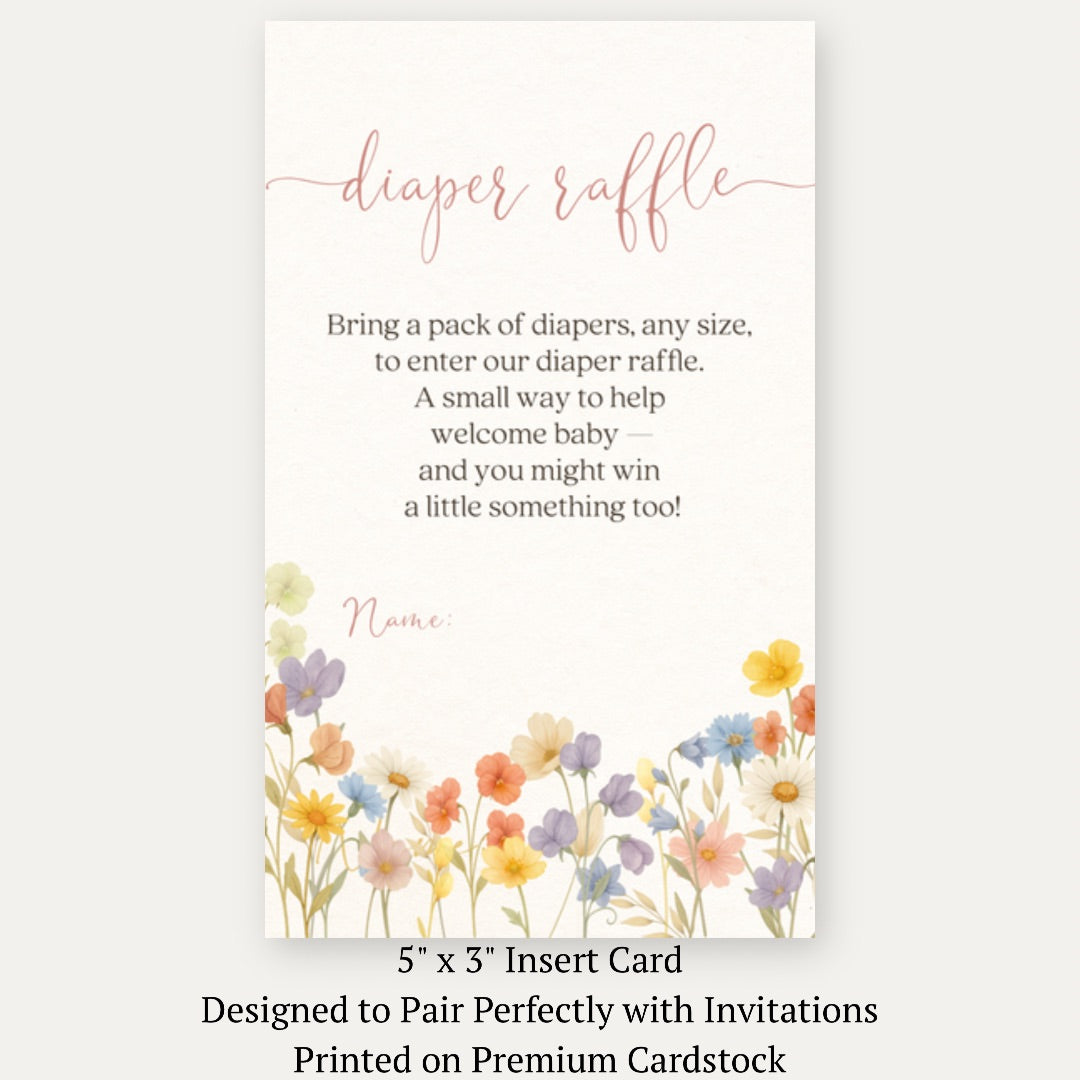 Wildflower Baby Diaper Raffle Ticket