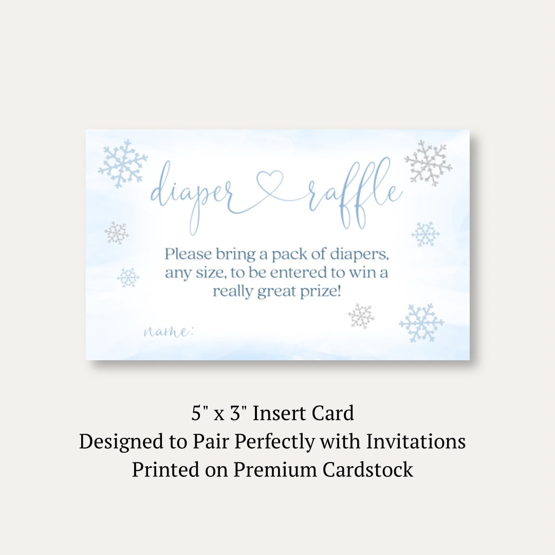 Little Snowflake Blue Diaper Raffle Ticket