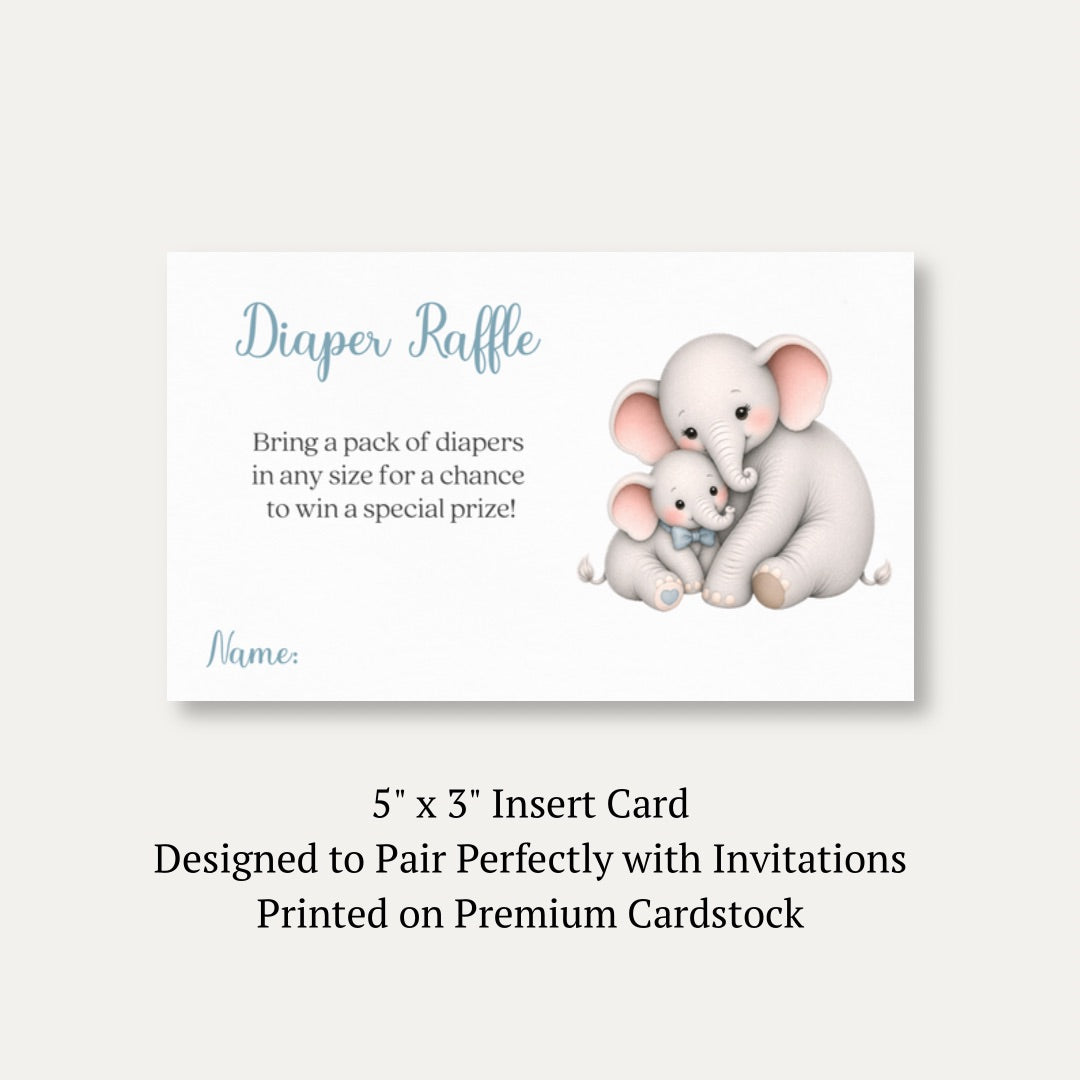 Little Peanut Boy Elephant Diaper Raffle Ticket