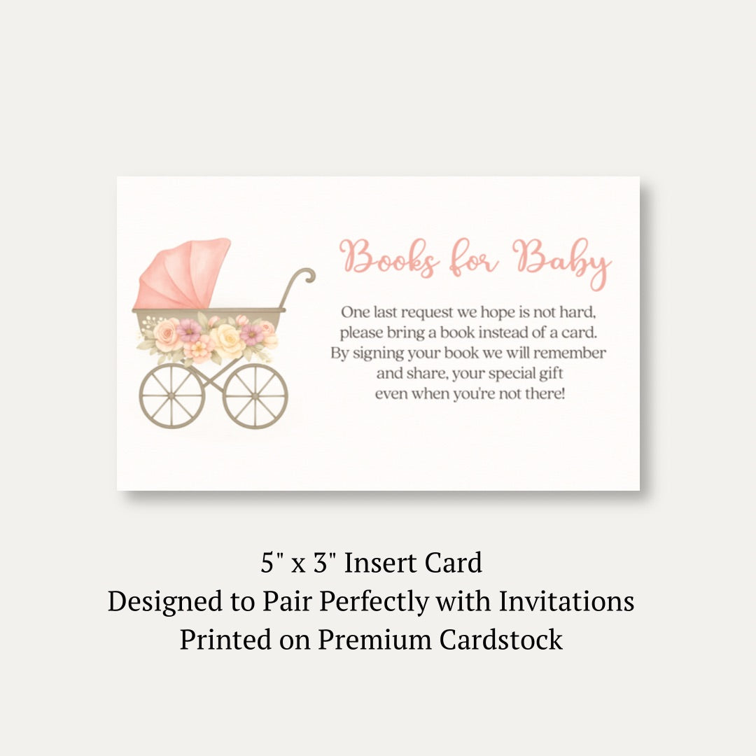Pink Vintage Carriage Bring a Book Card