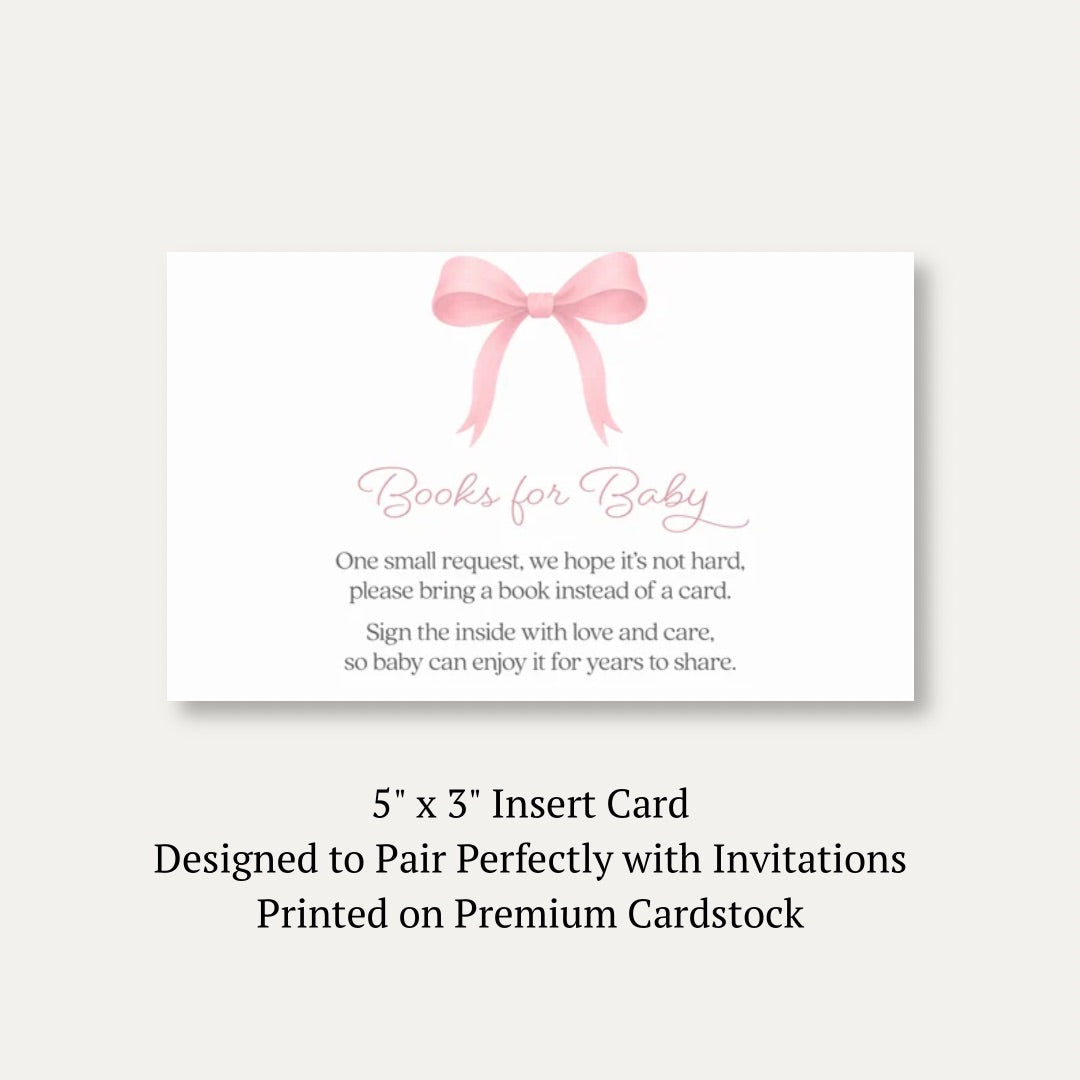 Pink Bow Baby Bring A Book Card