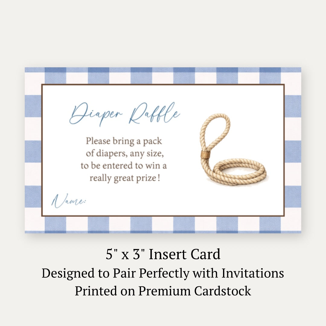 Cowboy Baby Diaper Raffle Ticket