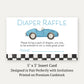 Race Car Baby Diaper Raffle Ticket