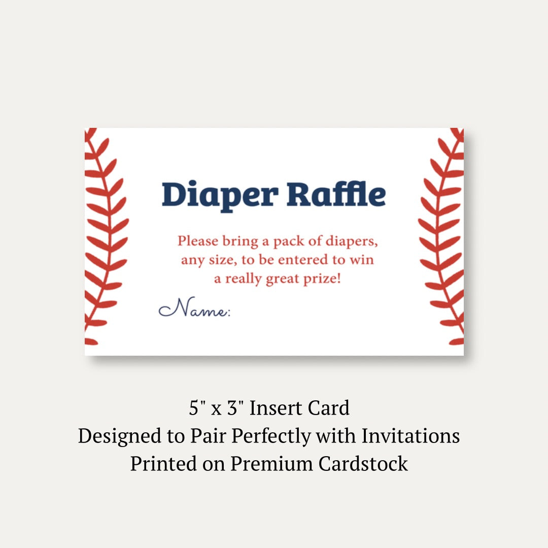 Baseball Baby Diaper Raffle Ticket