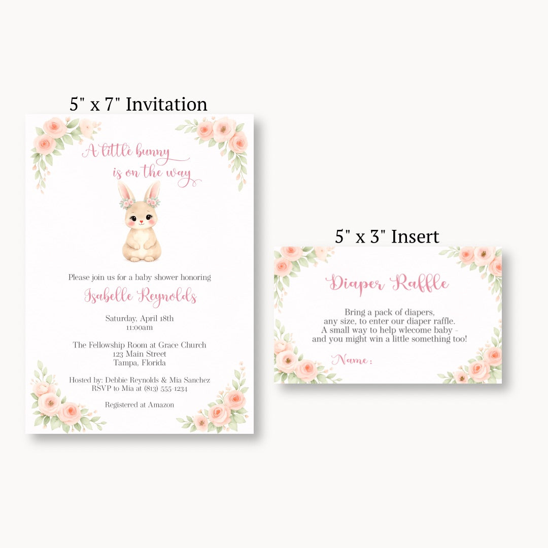 Bunny Baby Diaper Raffle Ticket