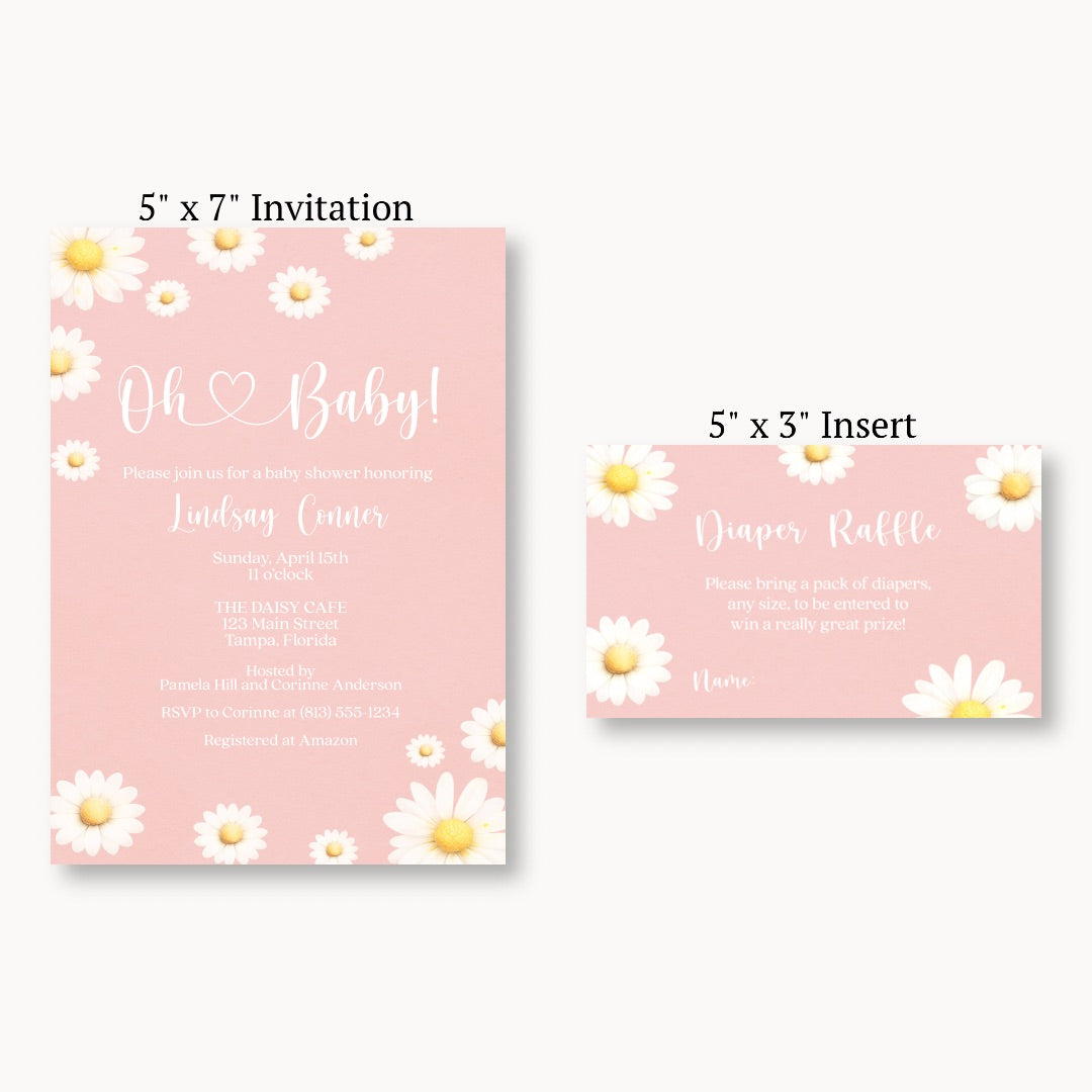 Daisy Baby Diaper Raffle Ticket