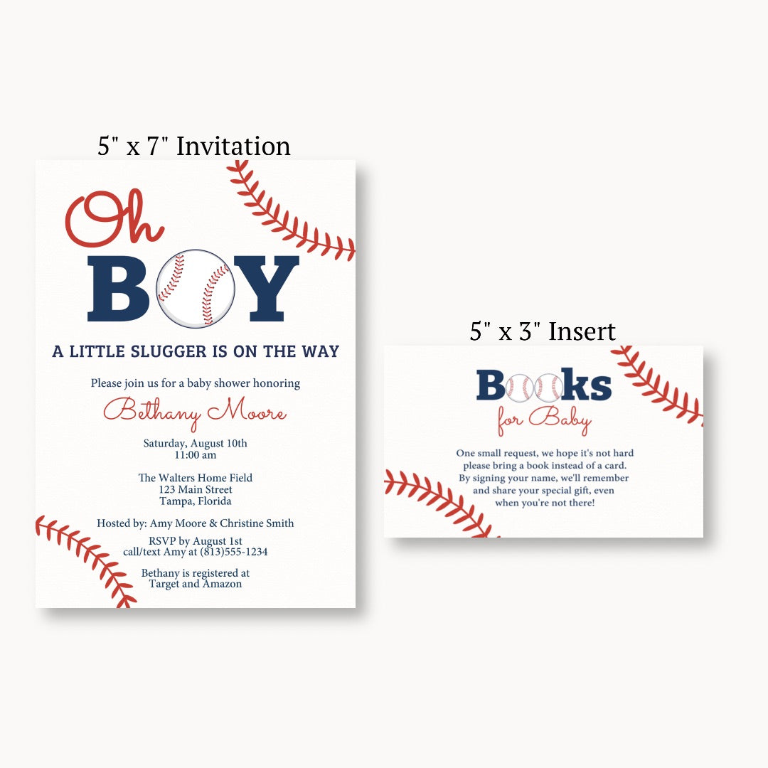 Baseball Baby Bring a Book Card