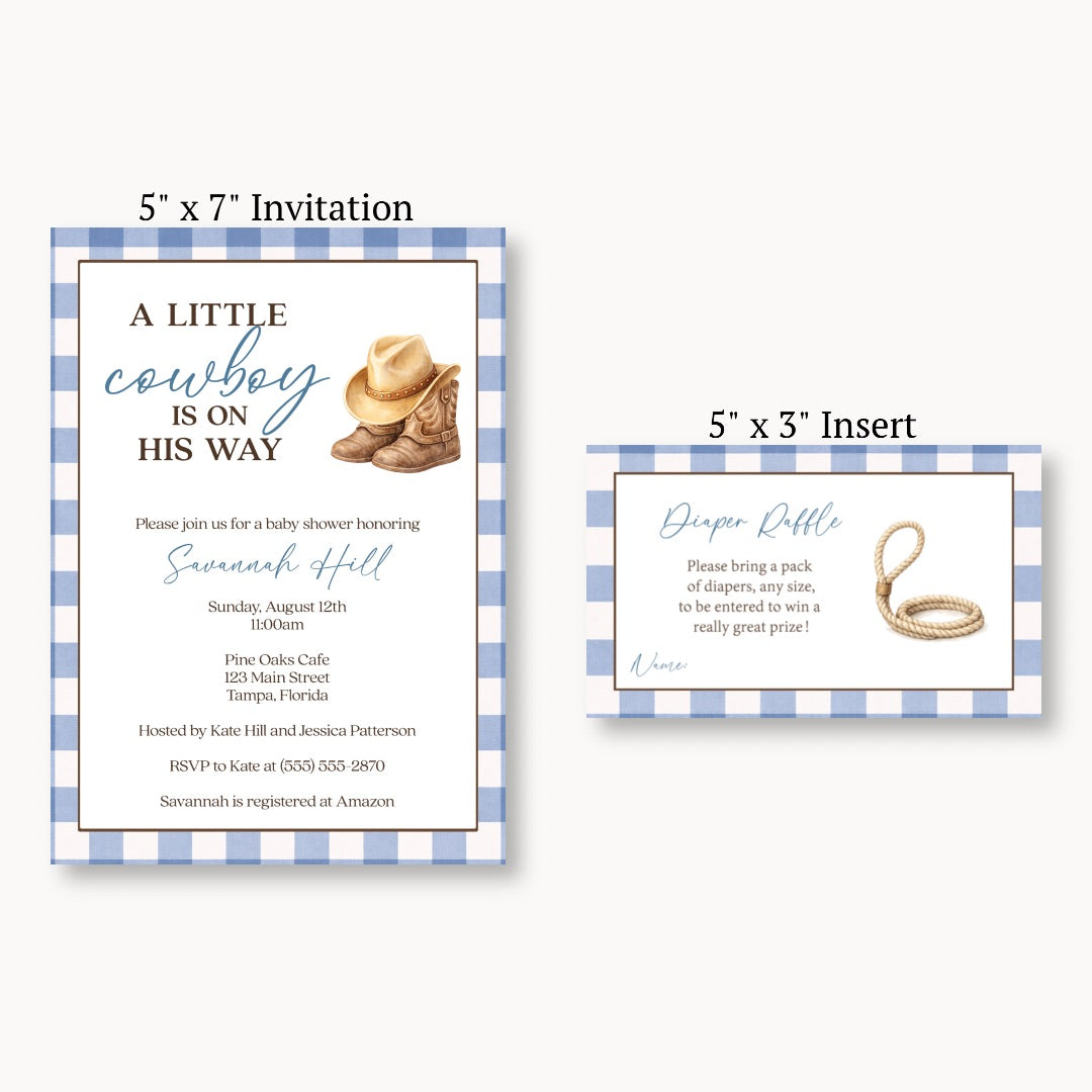 Cowboy Baby Diaper Raffle Ticket