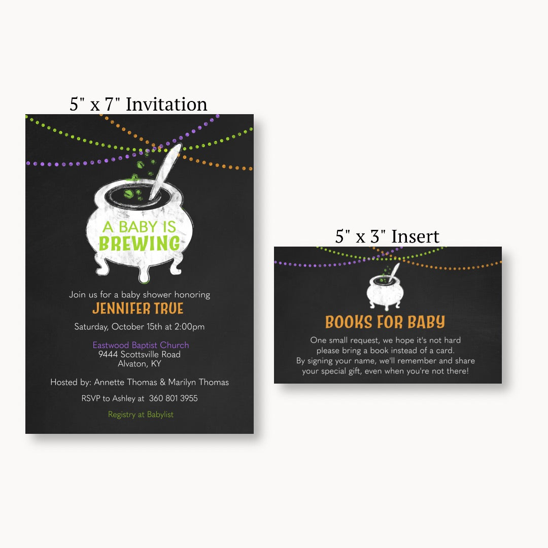 Baby Brewing Cauldron Bring a Book Card