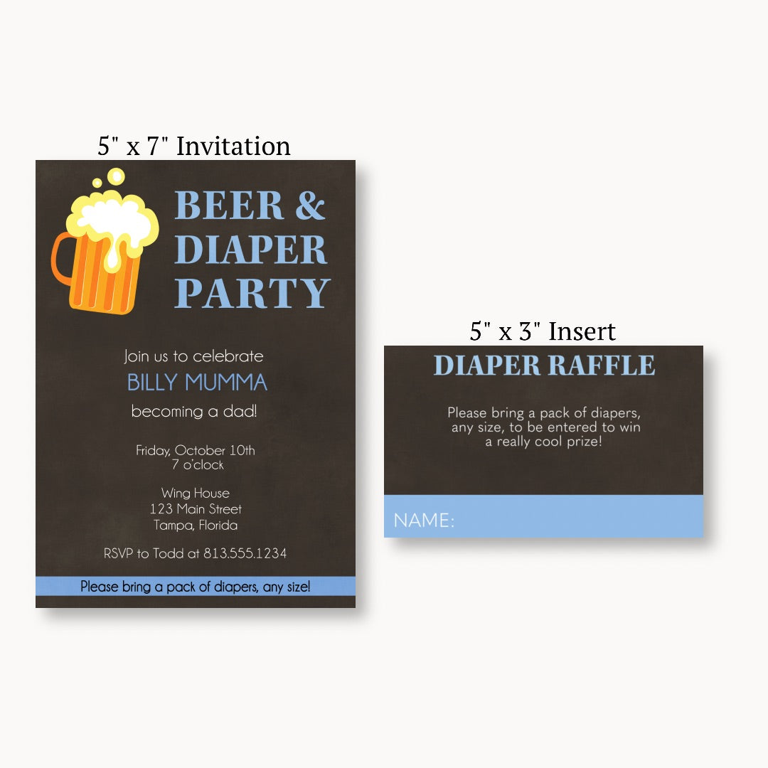 Beer and Diaper Diaper Raffle Ticket
