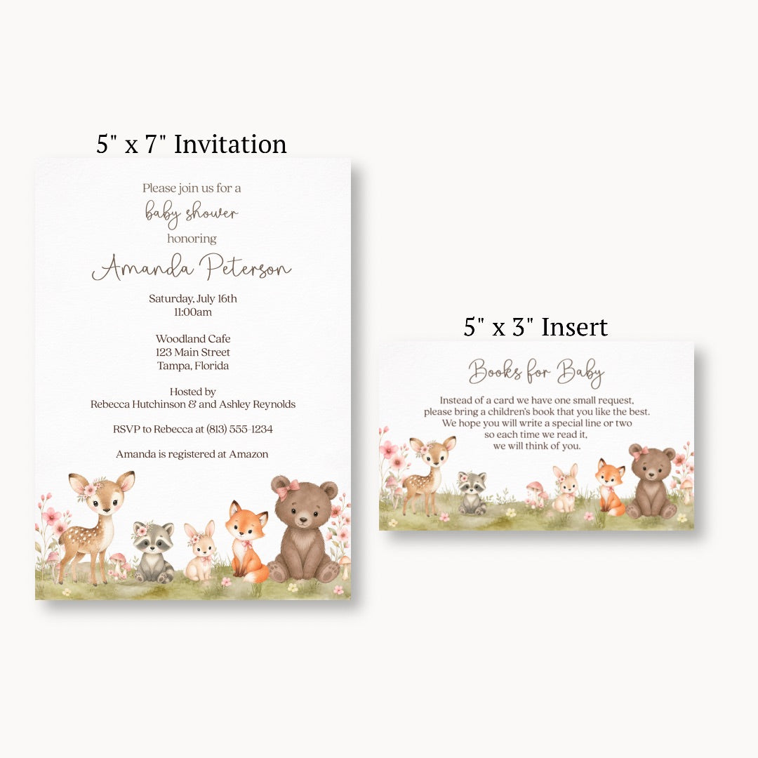 Boho Woodland Bring a Book Card