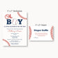 Baseball Baby Diaper Raffle Ticket