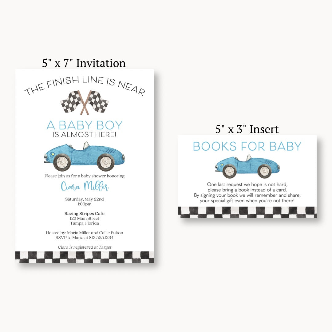 Race Car Baby Bring a Book Card