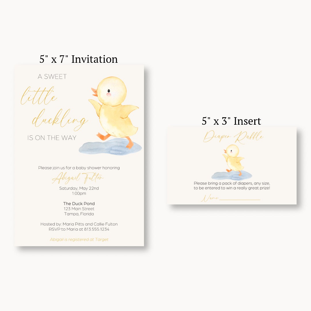 Little Duckling Diaper Raffle Ticket