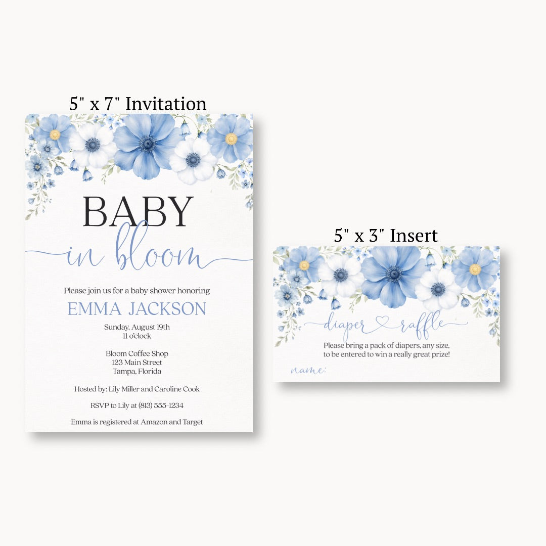 Baby in Bloom Boy Diaper Raffle Ticket