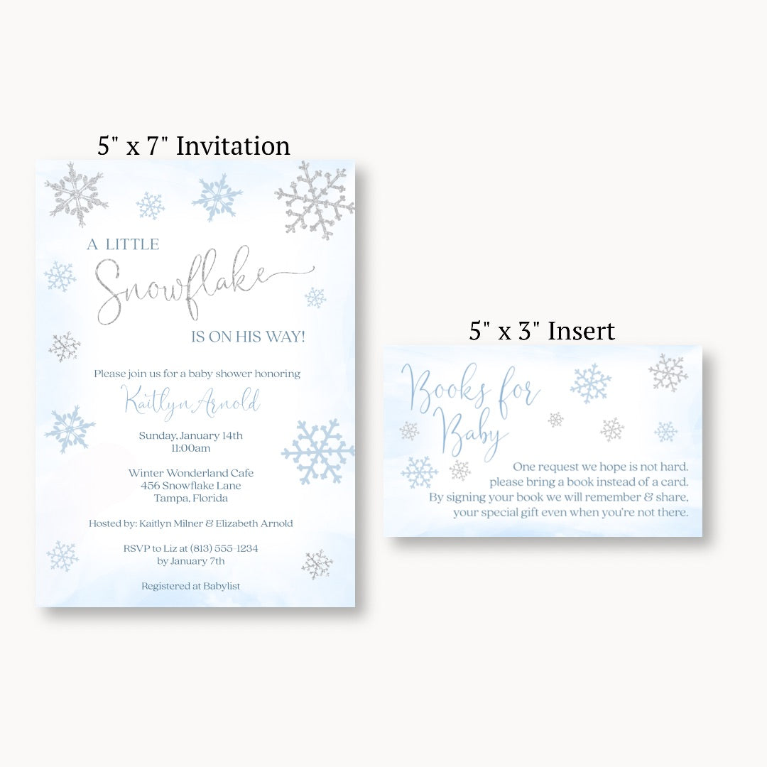 Little Snowflake Blue Bring a Book Card