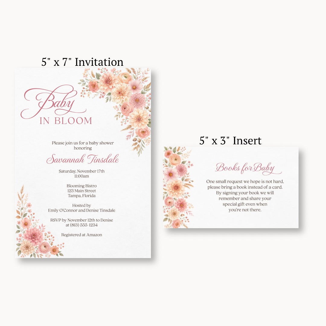 Autumn Baby in Bloom Bring a Book Card