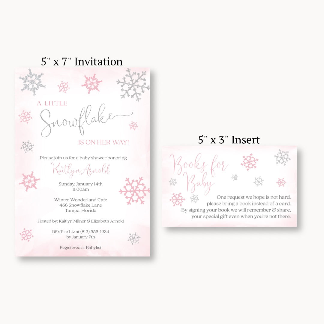 Little Snowflake Pink Bring a Book Card