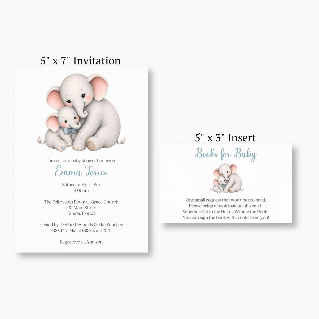 Little Peanut Boy Elephant Bring a Book Card