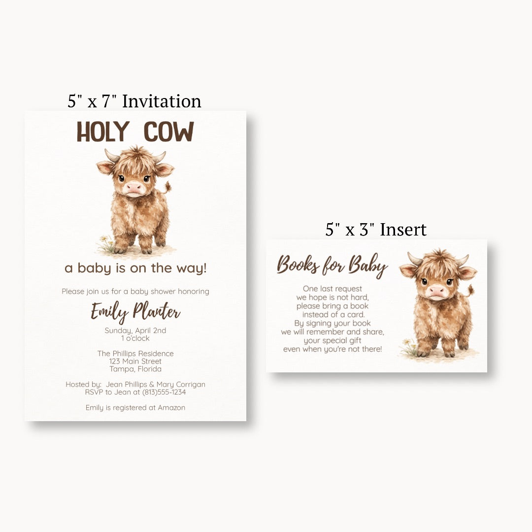Highland Cow Bring a Book Card