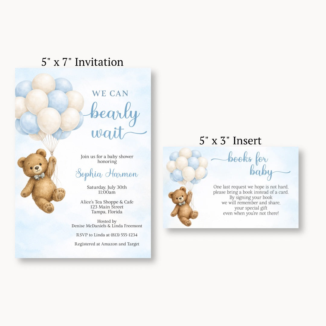 Bearly Wait Blue Bring a Book Card
