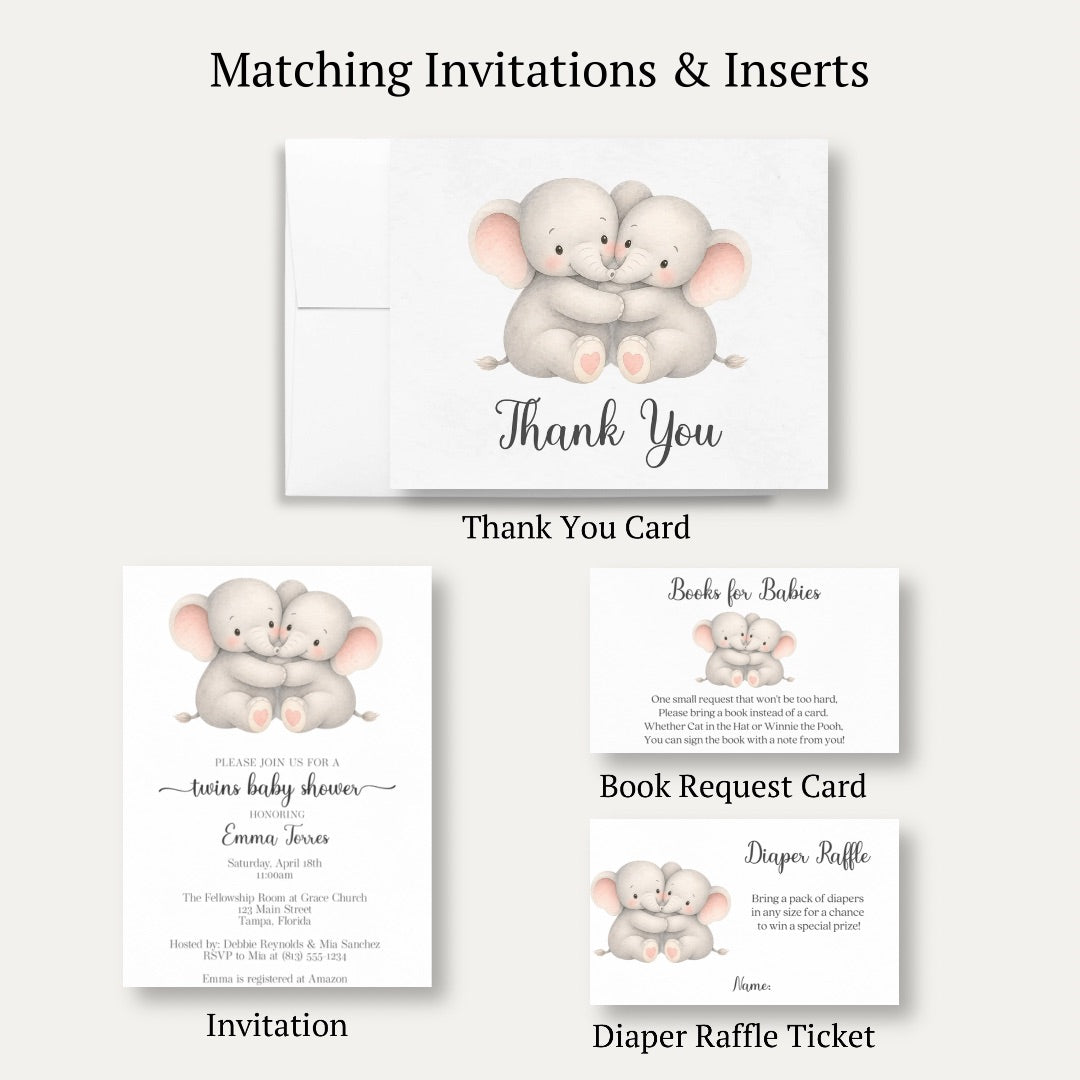 Little Peanut Twin Neutral Baby Shower Thank You Card