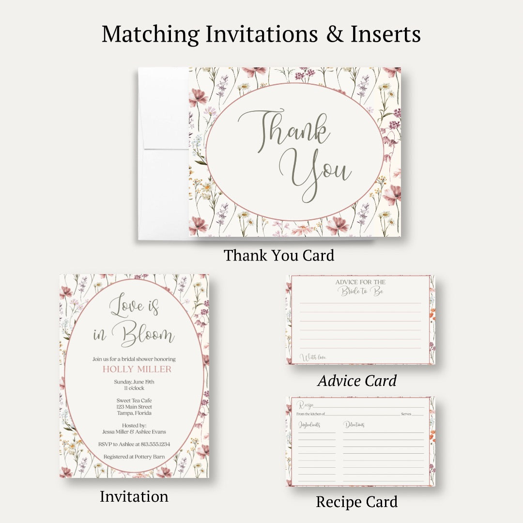 Vintage Love is in Bloom Bridal Shower Thank You Card