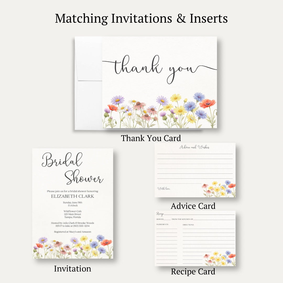 Wildflower Bridal Shower Thank You Card
