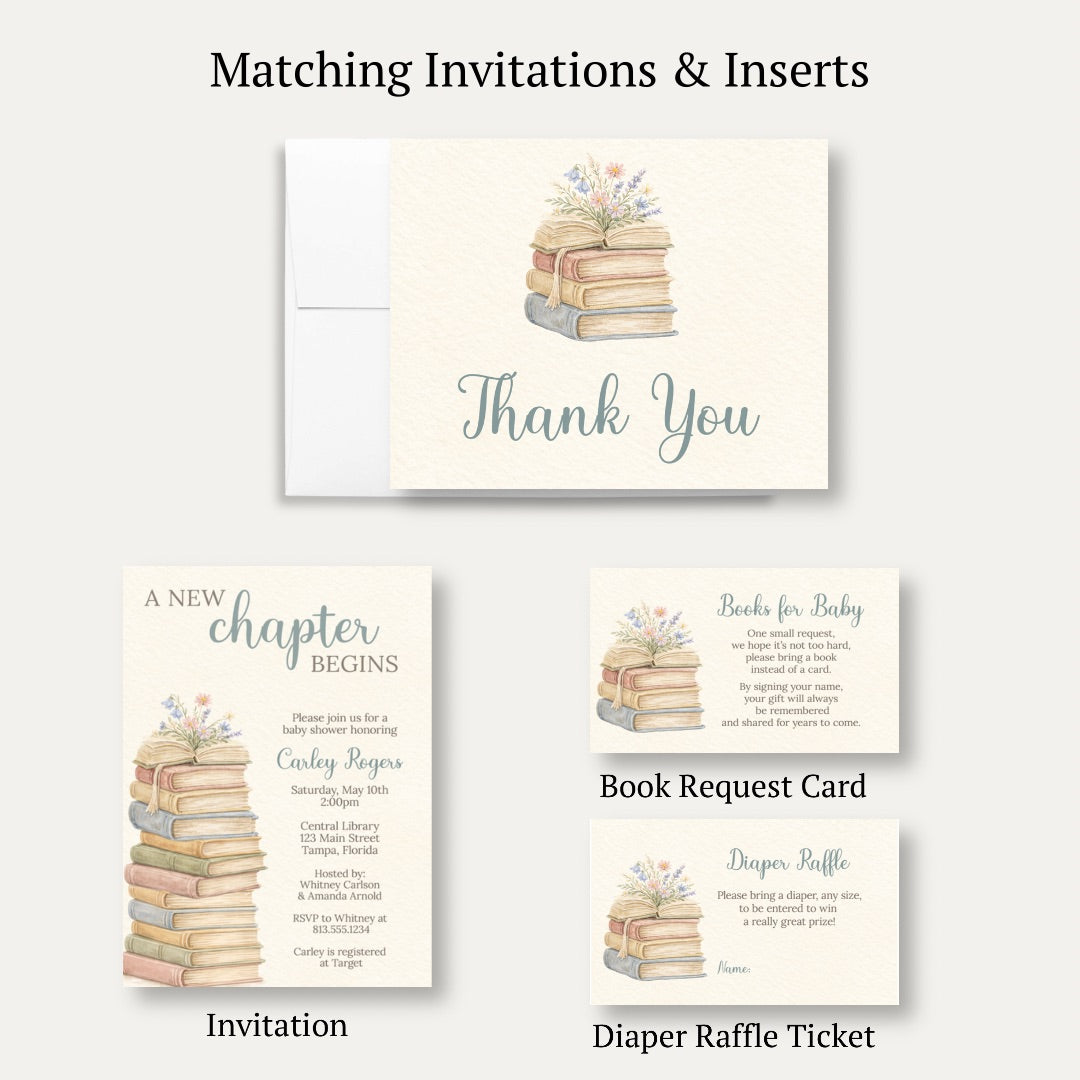 A New Chapter Baby Shower Thank You Card