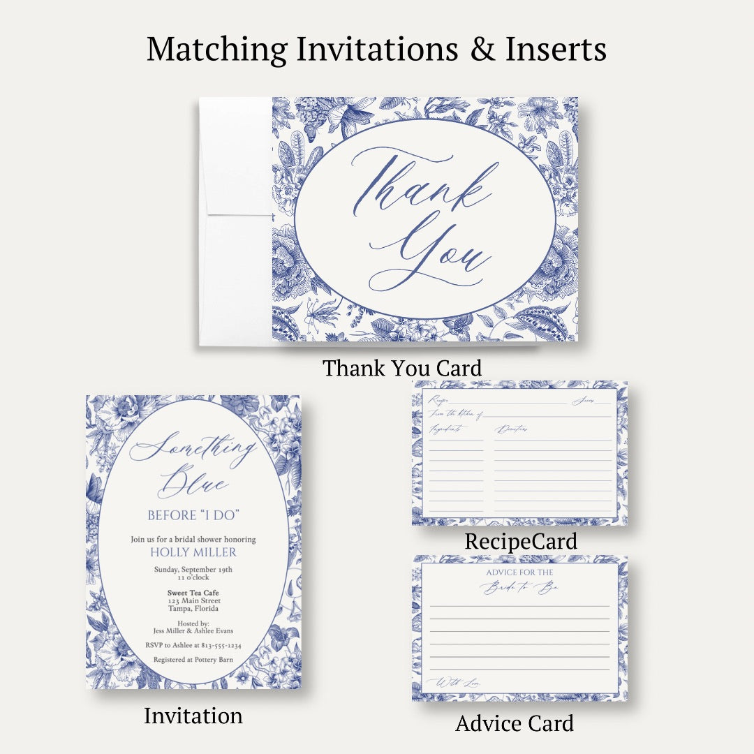 Something Blue Bridal Shower Thank You Card