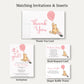 Winnie the Pooh Pink Balloon Baby Shower Thank You Card